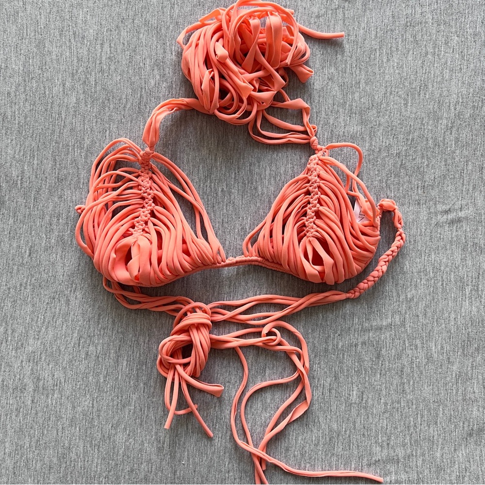 Indah Andrea JLo Macrame Top | Size MED / Grapefruit